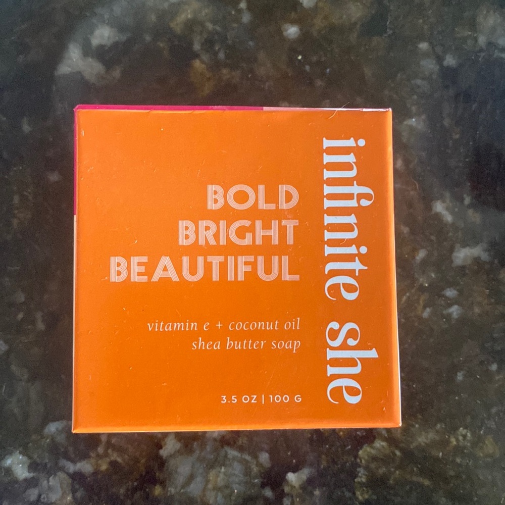 Infinite She bold bright beautiful, vitamin E & coconut oil Shea butter soap NIB